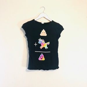 Girls Emoji T-Shirt Black Size Small